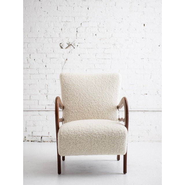 Cream Mid-Century Italian Armchair in the Style of Paolo Buffa For Sale - Image 8 of 13