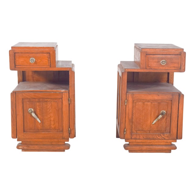 Art Deco Portuguese Bedside Tables, 1920, Set of 2 For Sale