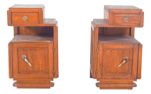Art Deco Portuguese Bedside Tables, 1920, Set of 2