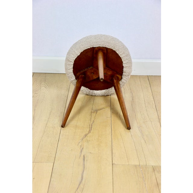 Vintage Beige Boucle Stool from Homa, 1970s For Sale - Image 6 of 7