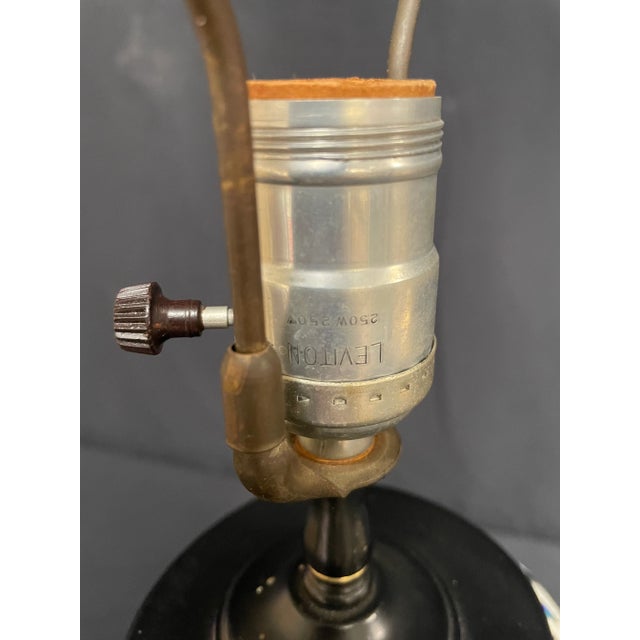 1920s Charles Catteau Boch Freres Art Deco Blue Deer Lamp For Sale - Image 10 of 12