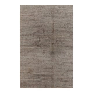 Rug & Kilim’s Modern Textural Rug in Neutral Taupe and Gray Tone-on-Tone -12x19 For Sale