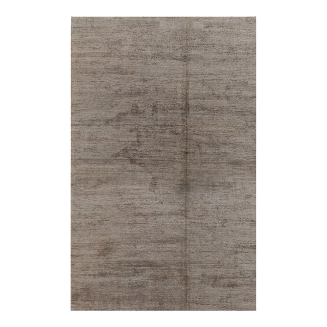 Rug & Kilim’s Modern Textural Rug in Neutral Taupe and Gray Tone-on-Tone -12x19 For Sale