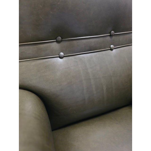 Leather Lounge Chair With Nailhead Detail For Sale - Image 4 of 7