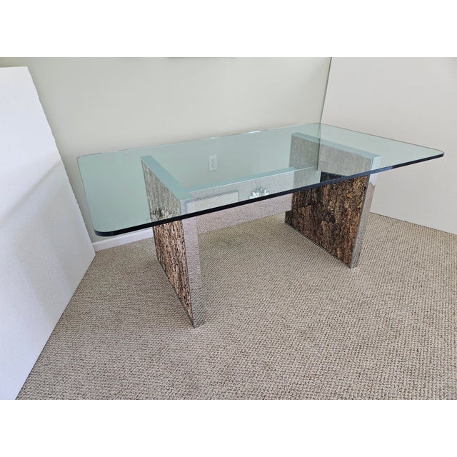 Adrian Pearsall Cork and Chrome Dining Table Attributed to Comfort Designs, Inc. -Adrian Pearsall For Sale - Image 4 of 14