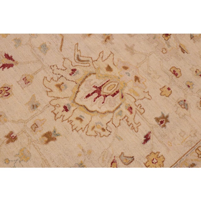 Bohemien Ziegler Beige Gold Hand-Knotted Wool Rug - 9'0'' X 11'9'' For Sale - Image 4 of 8