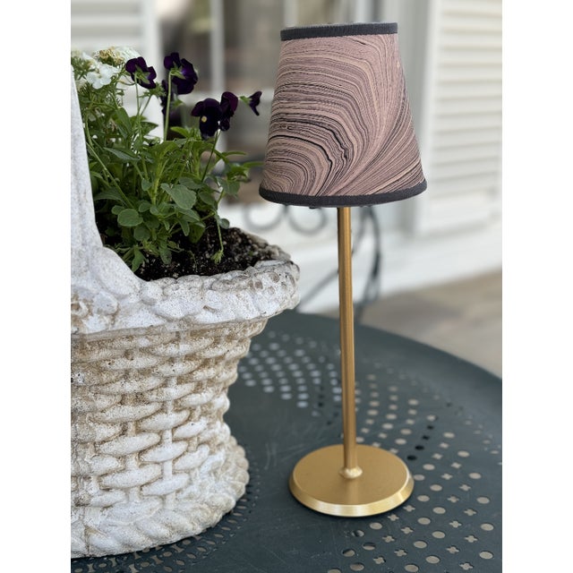Maison Maison Design Pink Marble Paper Lampshade For Sale In Houston - Image 6 of 7