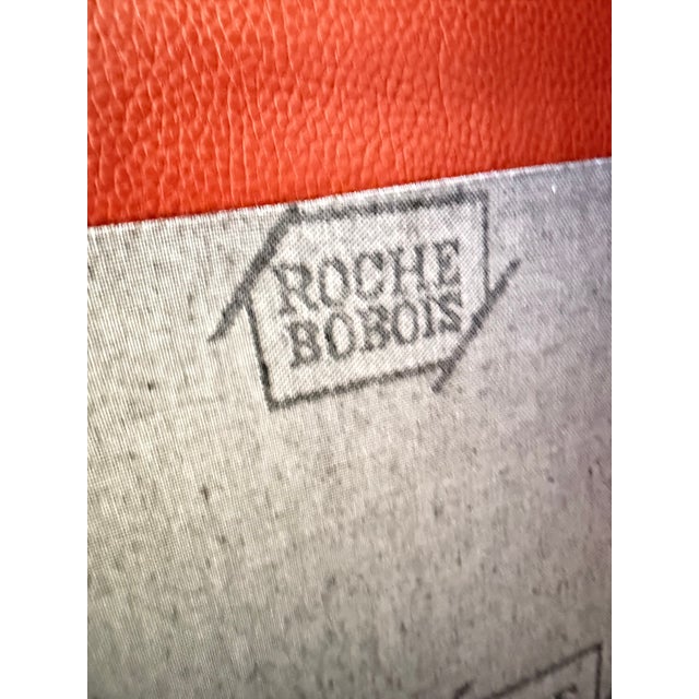 Burnt Orange Roche Bobois, Sacha Lakic, Italian Sofa, 100% Genuine Leather For Sale - Image 8 of 9