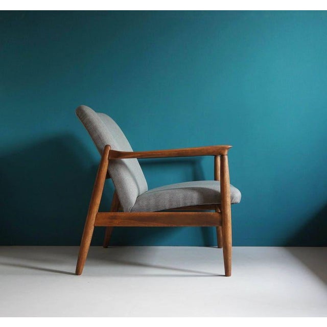 Wood Vintage Armchair From Mid Century Designed by Edmund Homa, Restored For Sale - Image 7 of 9