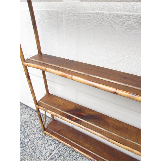 Wood Antique English Bamboo Wall Shelf or Plate Rack For Sale - Image 7 of 17