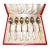 1960s Box of 6 Frigast Sterling Silver Demitasse Spoons Set, Gold Wash, Guilloche Enamel For Sale