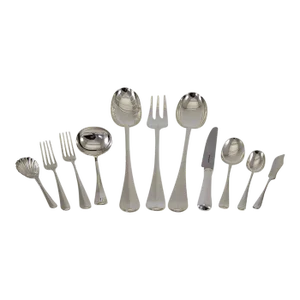 New 1990s Sheffield Finest Rattail Pattern Flatware Set for 12- 66 Pieces