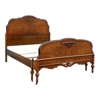 Early 20th Century Jacobean Style Walnut Bed - Full Size For Sale