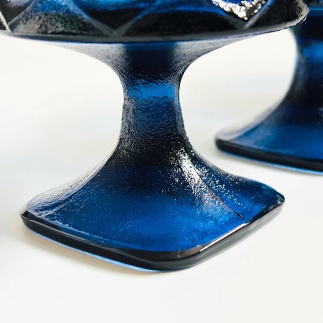 Noritake Spotlight Blue Coupe Glasses - Set of 4 For Sale In San Francisco - Image 6 of 7