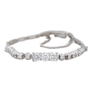 1.02ctw Diamond Tennis Bracelet 10k 14k White Gold Platinum 6.5" For Sale