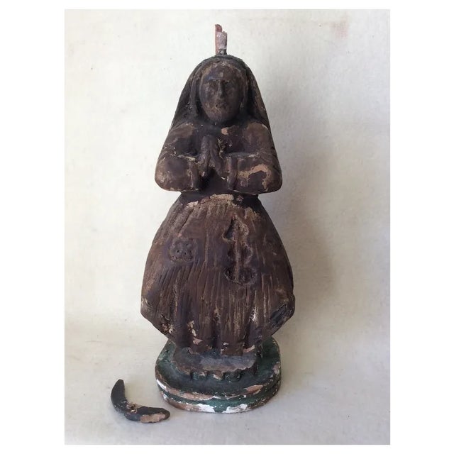 Early 19th Century Early Antique Christian Religious Santos, Nun, European Relic For Sale - Image 5 of 7