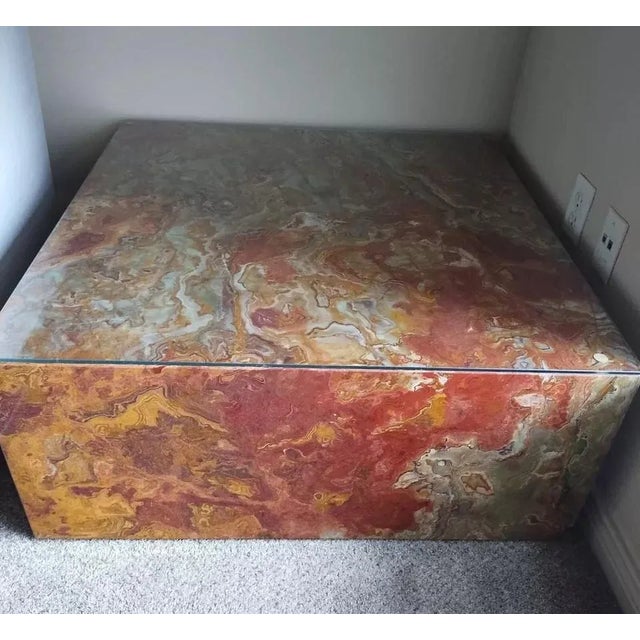 1970s Italian Marble Mid-Century Postmodern Coffee Cocktail Table For Sale - Image 4 of 12