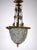 Antique French Brass Glass Grape Shade Chandelier, 1930s For Sale - Image 4 of 11