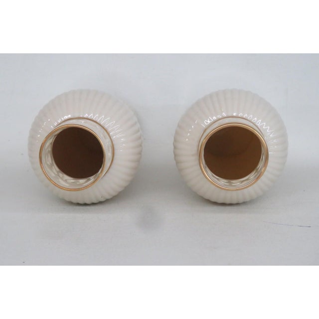 Lenox China Gatsby Bud Vase Pair of 2 Ivory Porcelain With 24k Gold Detail 4931b For Sale - Image 10 of 14