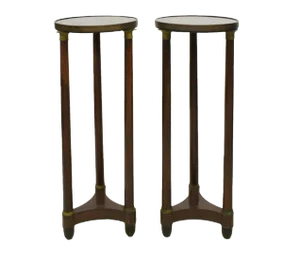 19th Century French Empire Mahogany Pedestal Tables - a Pair