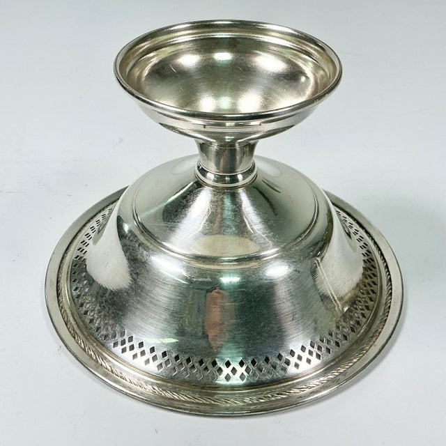Mid 20th Century Mid-Century Hollywood Regency English Traditional Silverplate Bon Bon Pedestal Serving Dish For Sale - Image 5 of 6