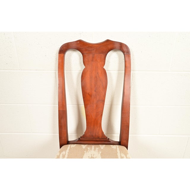 Henkel Harris Queen Anne Solid Cherry Wood Side Chairs or Dining Chairs | Pair For Sale In South Bend - Image 6 of 15