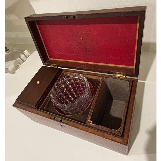 Wood Antique English Tea Caddy For Sale - Image 7 of 17