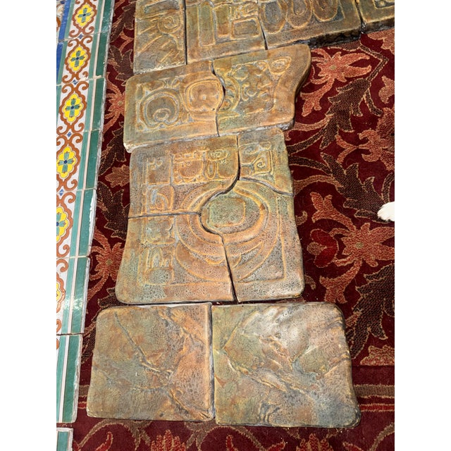 Vintage Calco Mayan Glyph Revival Fireplace Surround For Sale In Los Angeles - Image 6 of 12
