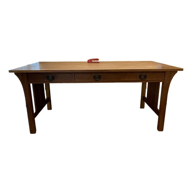 Stickley Mission Collection Spindle Library Table or Writing Desk For Sale