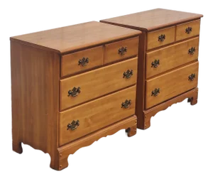 Mid-Century Chippendale Maple Chest of Drawers - A Pair