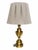 Stiffel Mid 20th Century Stiffel Brass-Tone Fluted Trophy Urn Table Lamp With Pleated Shade For Sale - Image 4 of 10