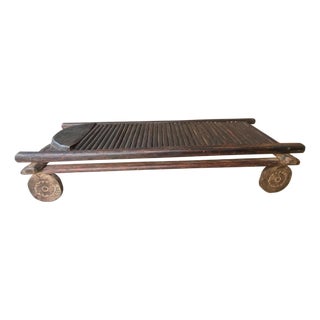 Vintage Wooden African Wabi Sabi Bench or Coffee Table For Sale