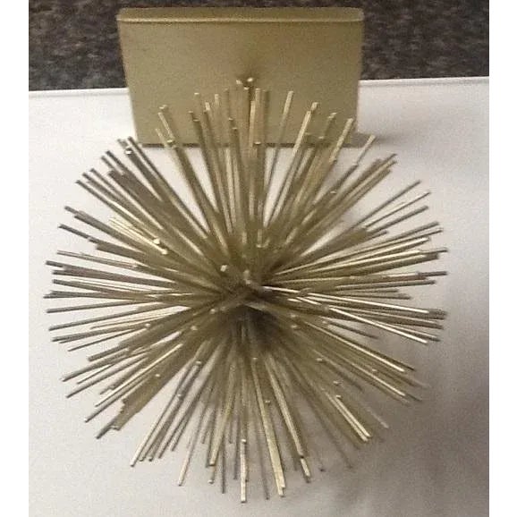 Late 20th Century MCM Gold-Tone Metal Starburst/Sputnik Tabletop Sculpture For Sale - Image 5 of 5