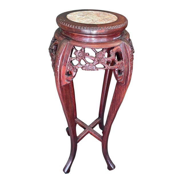 Carved Chinese Rosewood Plant Stand Chairish