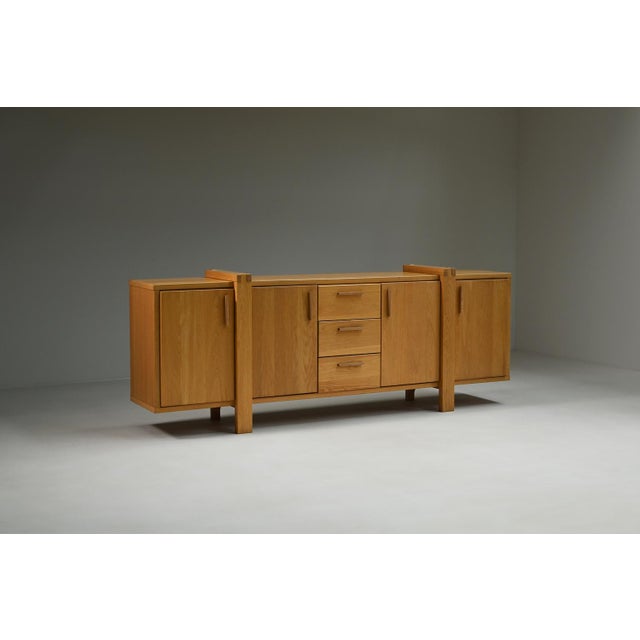 This Belgian sideboard is crafted mostly from solid oak and reflects the Brutalist style with its strong lines and...