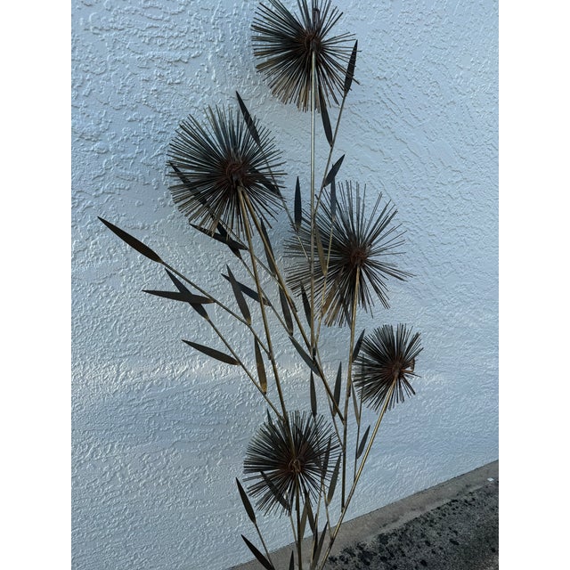 Metal C Jere Signed 1979 Large Brass Pom Pom Wall Art Sculpture MCM For Sale - Image 7 of 12