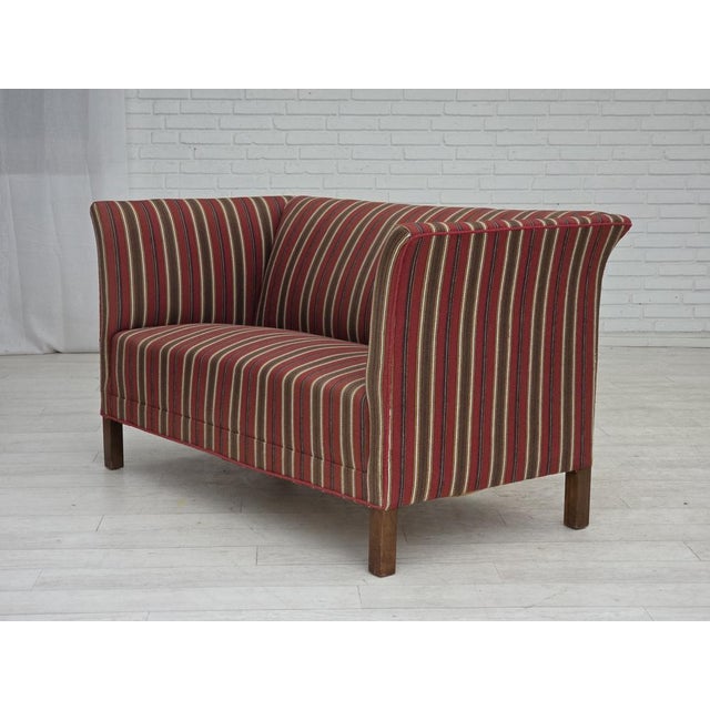 Danish 2-Seater Sofa in Red Striped Wool, 1960s For Sale - Image 15 of 18