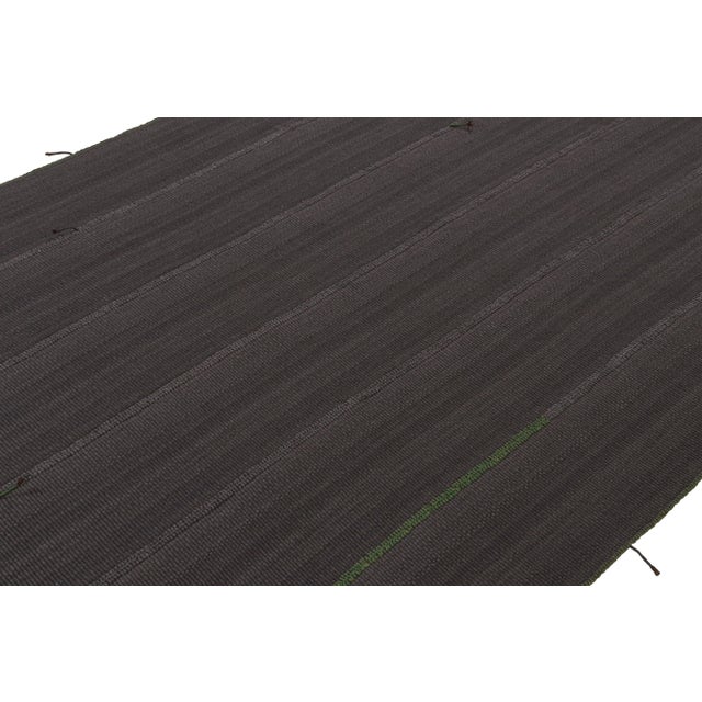 Rug & Kilim 2010s Rug & Kilim’s Contemporary Kilim Rug in Slate Gray With Purple & Brown Accents For Sale - Image 4 of 8