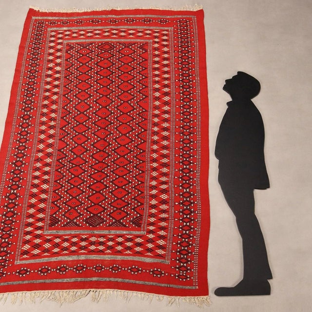 Kilim rug in cotton and wool, fine knot, hand-made. This piece is attributed to the mentioned designer/maker. It has no...