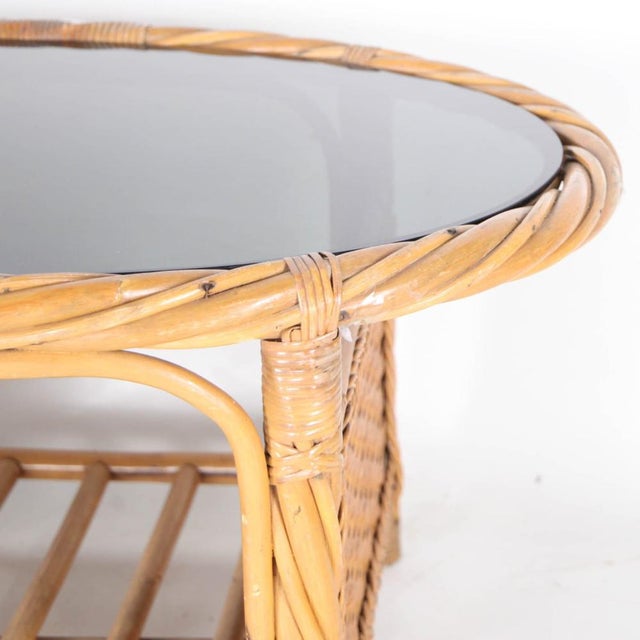 Woven Rattan Coffee Table, 1970s For Sale - Image 6 of 8