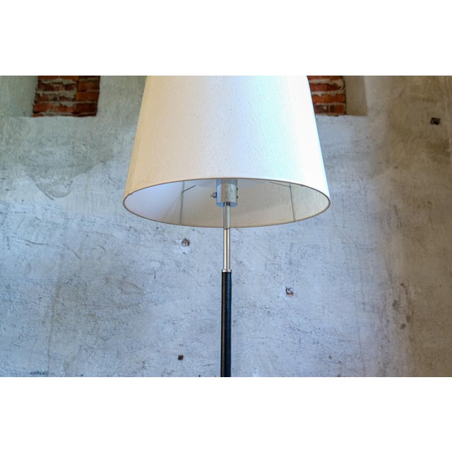 Black Mid-Century Leather Chrome and Floor Lamp from Atelje Lyktan, Sweden, 1960s For Sale - Image 8 of 18