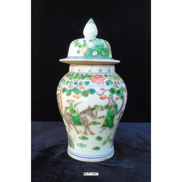 Green & Coral Ginger Jar Chairish