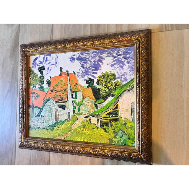 Exceptionally bright vivid reproduction of Village Street in Auvers Originally painted in May 1890- perhaps the spring...