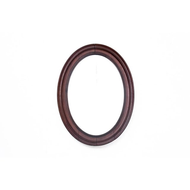 Late 19th Century Oval Mirror in a Mahogany Frame, Northern Europe For Sale - Image 4 of 4