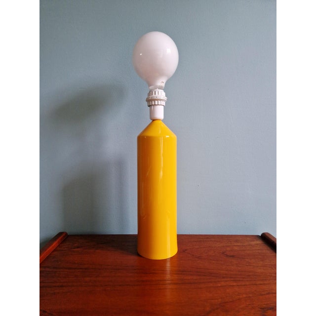 Large Vintage Table Lamp in Yellow Lacquered Metal, 1980s For Sale - Image 11 of 11