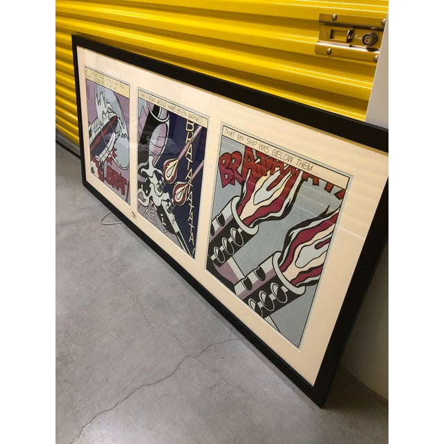 Roy Lichtenstein Roy Lichtenstein "As I Opened Fire" Triptych Poster Framed For Sale - Image 4 of 7