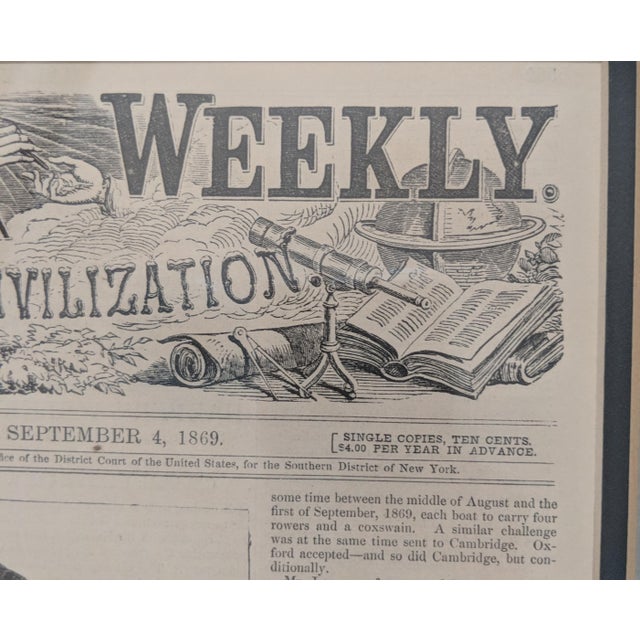 1869 19th Century Framed Harper's Weekly New York Newspaper Chairish