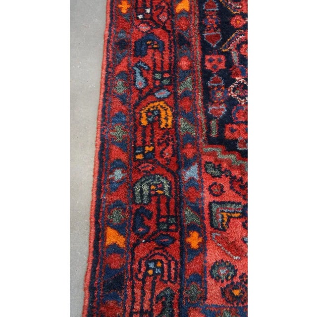 Oriental Runner Rug in Dark Blue & Red Shades For Sale - Image 3 of 9