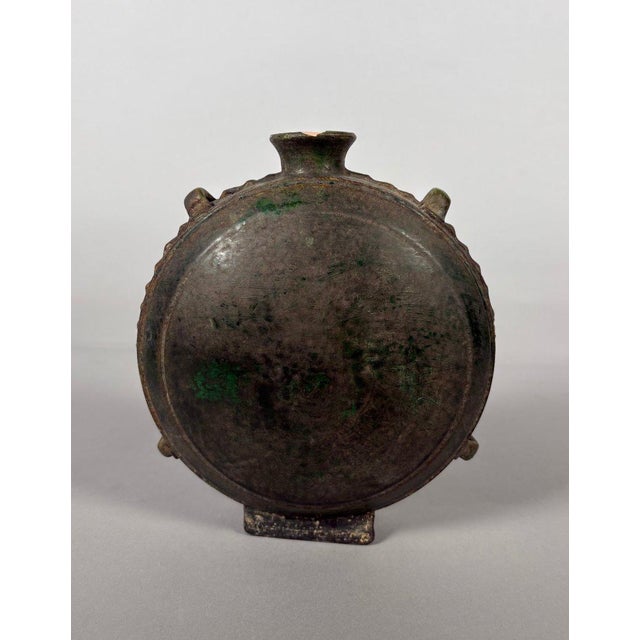 15th Century & Earlier Green glazed earthenware gourd used by nomadic horsemen, China, Tang Dynasty (618-907) For Sale - Image 5 of 8