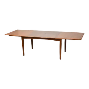 1960s Refinished Danish Modern Teak Butterfly Leaf Dining Table